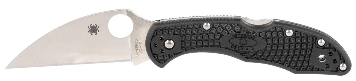 Spyderco Delica 4 Lightweight 2.87" Wharncliffe VG-10 FRN Black Folding Knife - Plain Edge