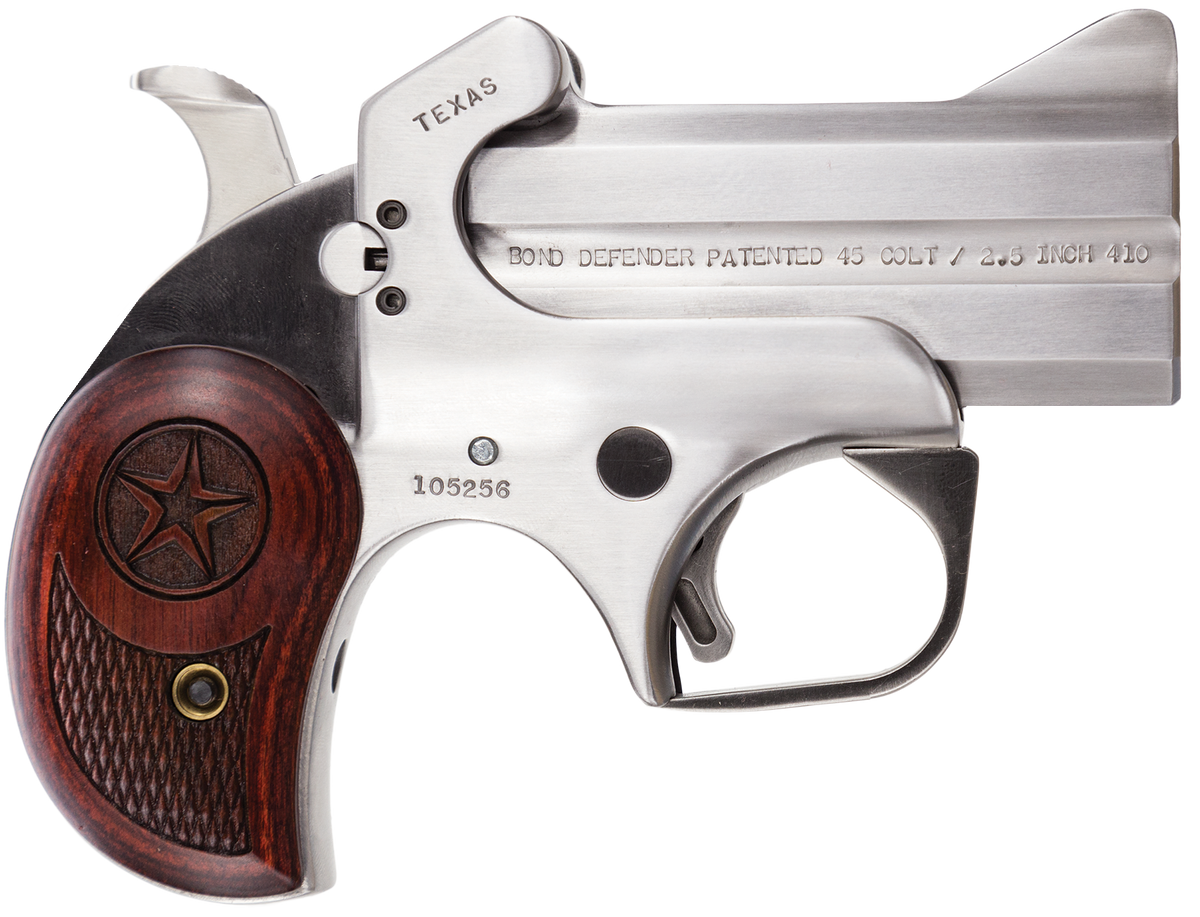 Bond Arms Texas Defender 357 Mag/38 Special 3" 2rd Break-Action Pistol - Stainless Rosewood