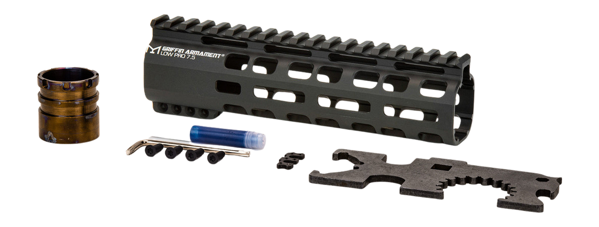 Griffin Armament LPR75 Low-Pro M-LOK AR-15 Handguard 7.5" - Black Hardcoat Anodized