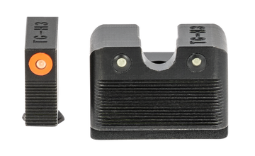 TruGlo Tritium Pro Glock MOS 3-Dot Night Sight Set - Green Tritium Orange Outline Front, Green Tritium Rear - Black Nitride