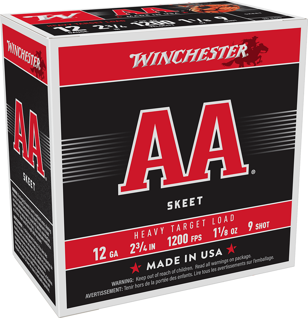 Winchester Ammo AA Heavy 12 Gauge 2.75" 1-1/8 oz #9 Shot 1200 fps 25 Rd - Box or Case