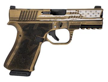 Black Rain Frontline Trump Custom 9mm Luger 4" 15+1 Semi-Auto Pistol - Gold Battleworn