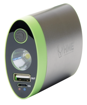 HME HW Hand Warmer with Flashlight 4400mAh Li-ion Rechargeable - Silver/Green