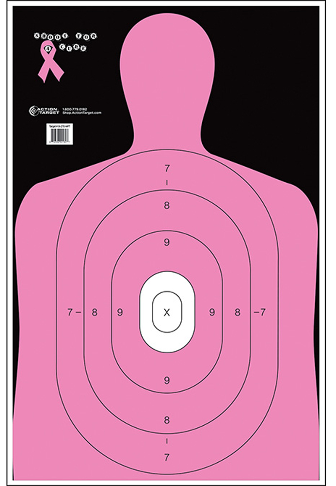 Action Target B27ENPT100 Qualification Shoot for the Cure Silhouette Paper Target 23" x 35" Pink 100/Box