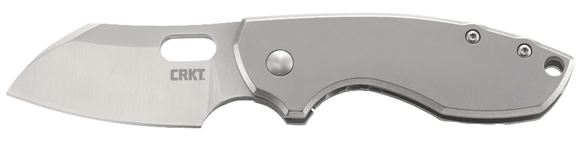 Columbia River Pilar 2.4" 8Cr13MoV Plain Folding Knife - Bead Blasted SS Handle