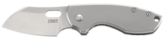 Columbia River Pilar 2.4" 8Cr13MoV Plain Folding Knife - Bead Blasted SS Handle