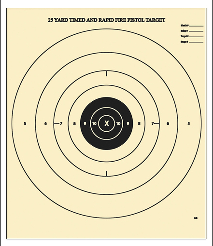Action Target B-8 Competition NRA Time & Rapid Fire Bullseye Paper Hanging Target 21" x 24" 100/Box
