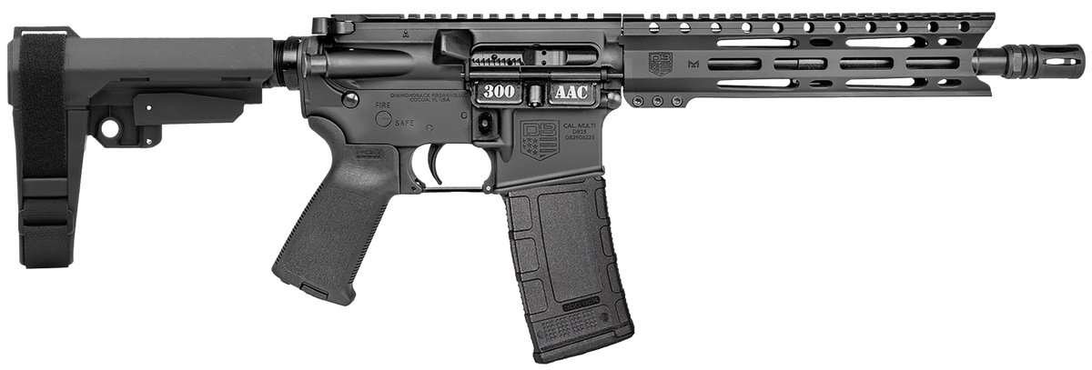 Diamondback DB15 300 AAC Blackout 10" 30+1 Semi-Auto AR Pistol - SBA3 Brace