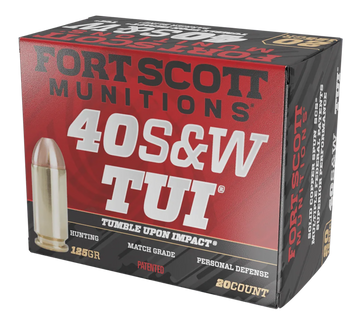 Fort Scott Munitions Tumble Upon Impact (TUI) 40 S&W 125 gr Solid Copper Spun - Box or Case