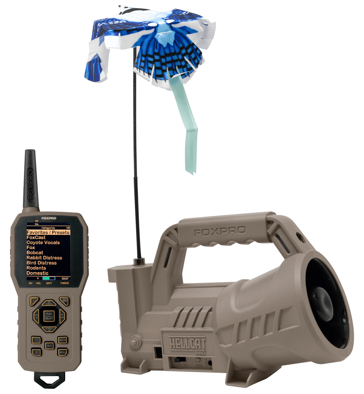 Foxpro Hellcat Pro Digital Predator Game Call - TX1000 Transmitter - Tan