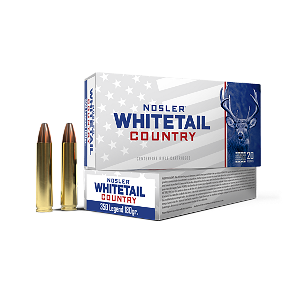 Nosler Whitetail Country 350 Legend 180gr Soft Point 20-Rd/Box - Box or Case