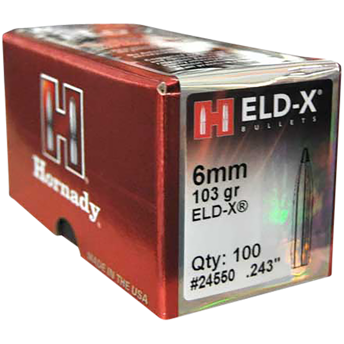 Hornady ELD-X 6mm .243 103 gr Rifle Reloading Bullets - 100/Box