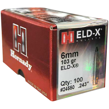 Hornady ELD-X 6mm .243 103 gr Rifle Reloading Bullets - 100/Box