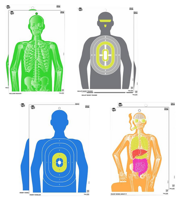 EZ-Aim Imposing Figure Silhouette Paper Target 12x18 Multi-Color 8 Pack