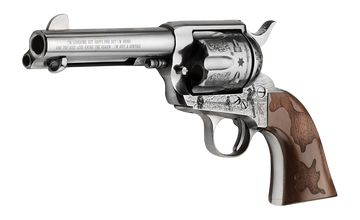 Pietta Cowpoke 357 Mag 4.75" 6-Rd Single-Action Revolver - Nickel Engraved