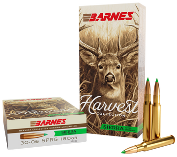Barnes Bullets Harvest Collection 30-06 Springfield 180gr Sierra Tipped GameKing 20-Rd - Box or Case