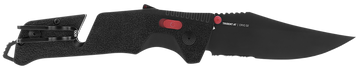 S.O.G Trident AT 3.70" Folding Clip Point Part Serrated Cryo D2 Steel Black TiNi GRN Handle