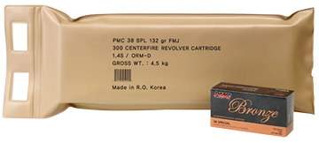 PMC 38GBP Bronze Battle Pack 38 Special 132gr FMJ 300 Bx/3 Cs - Box or Case