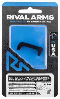 Rival Arms RA72G002A Extended Magazine Release for Glock Gen4 - Hard Black Anodized Aluminum