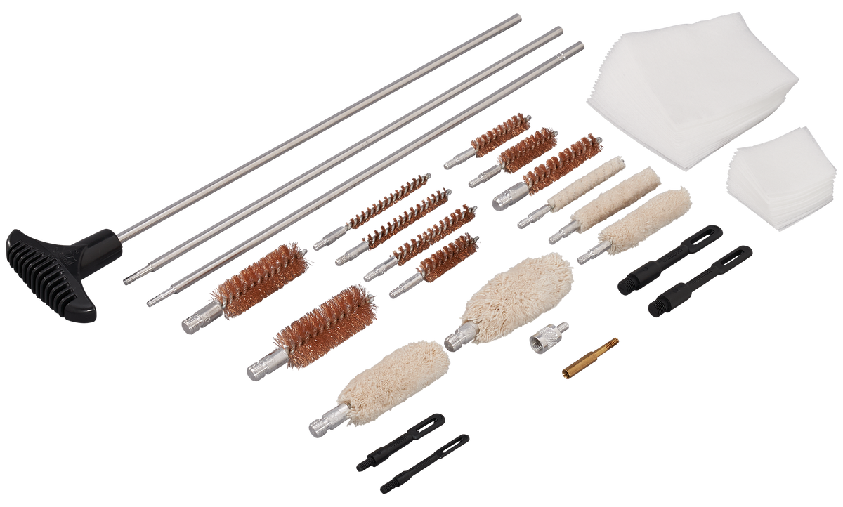 Hoppes UAC76 Universal Accessory Cleaning Kit 26-Piece Multi-Caliber - Silver Hard Case