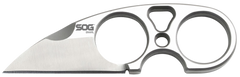 S.O.G Snarl 2.30" Fixed Plain Sheepsfoot Satin 9Cr18MoV SS Silver Handle