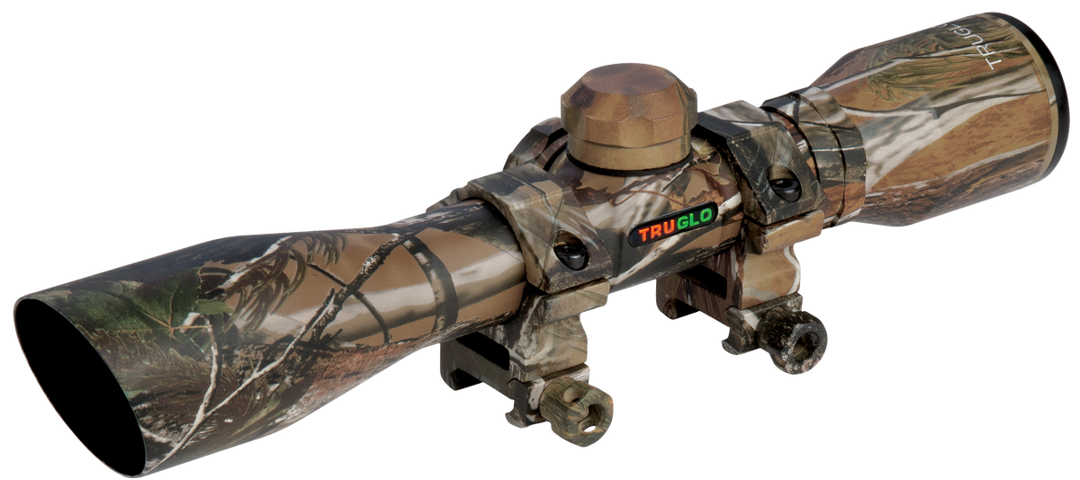 TruGlo TG8504CD Compact 4x 32mm 1" Tube Diamond Reticle Rifle Scope - Realtree APG w/Rings