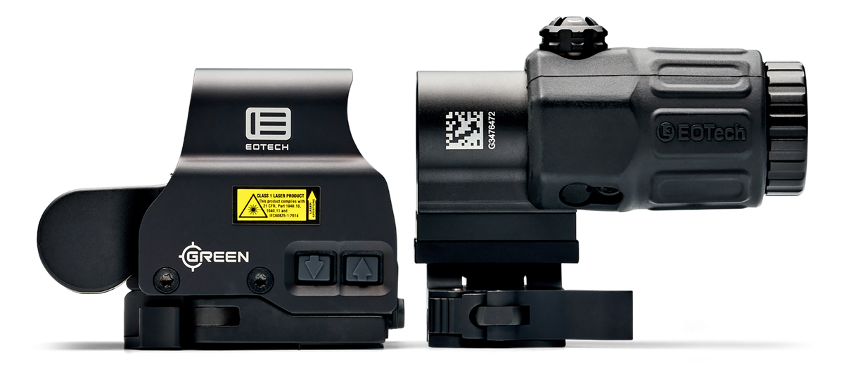 EOTech HHS Green EXPS2 & G33 3x Magnifier 1 MOA Green Dot/68 MOA Ring Holographic Sight - Matte Black