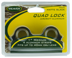 Weaver Mounts Quad Lock Detachable Scope Rings 1" Medium Matte Black - Quick Detach