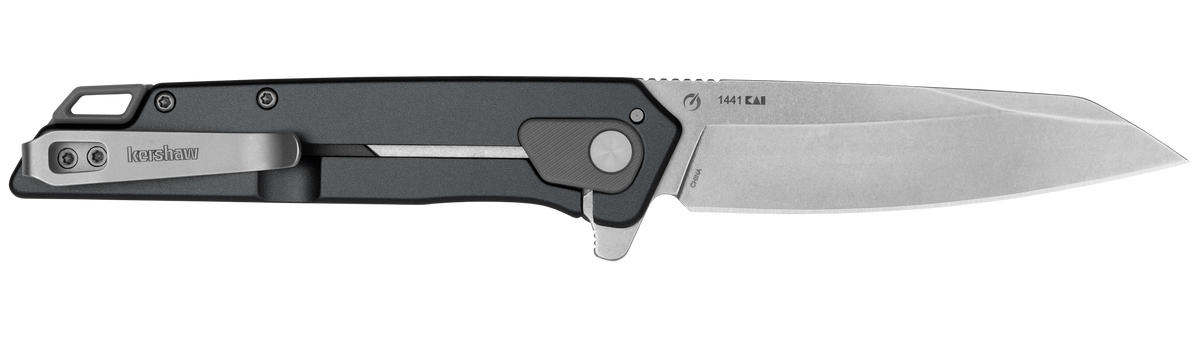 Kershaw Misdirect XL 3.37" Folding Reverse Tanto Plain 4Cr14 Stonewashed - Gray Stainless Steel
