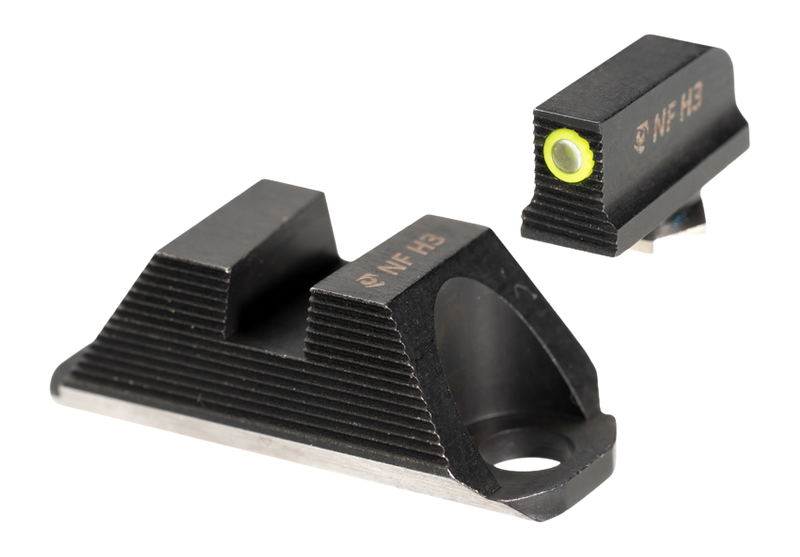 Night Fision Optics Ready Stealth Night Sight Set for Glock 19/45 - Yellow Tritium Front / Blank Rear