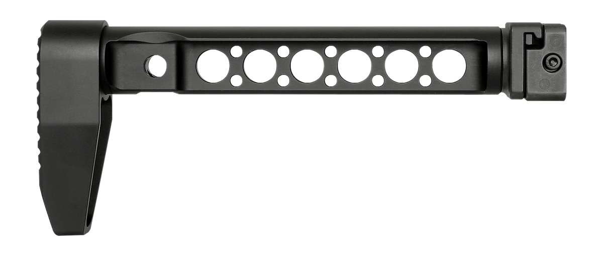 Midwest Industries MISTAPSFLWS Buttstock with Side Folding Adaptor - Black Steel Minimalistic Butt Plate