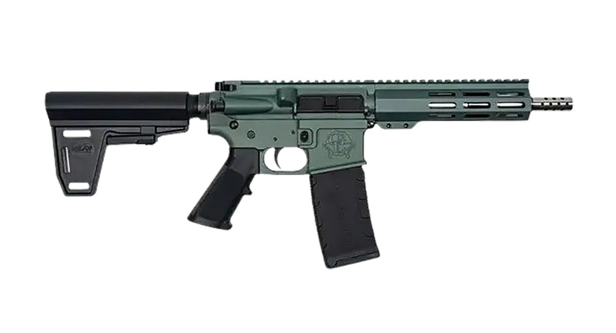 Great Lakes Firearms GL15 AR-15 223 Wylde 7.50" 30+1 Semi-Auto Pistol - Charcoal Green Cerakote / Black Nitride, with Brace