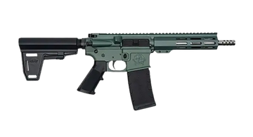 Great Lakes Firearms GL15 AR-15 223 Wylde 7.50" 30+1 Semi-Auto Pistol - Charcoal Green Cerakote / Black Nitride, with Brace