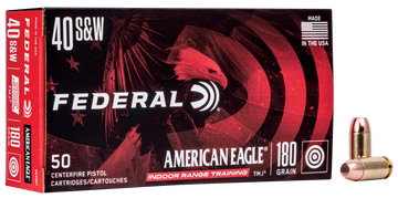 Federal AE40N1 American Eagle Indoor Range Training 40S&W 180gr Total Metal Jacket 50 Per Box/20 Case