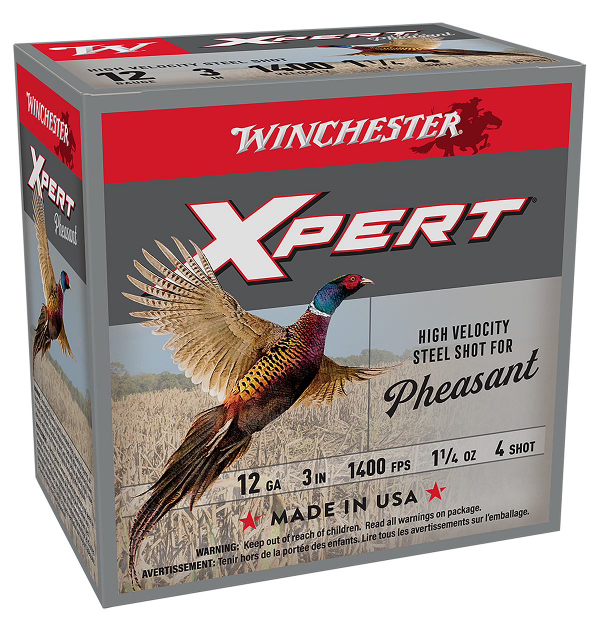 Winchester Ammo Xpert Pheasant Lead Free High Velocity 12 Gauge 3" 1-1/4 oz #4 Shot 25 Rd - Box or Case