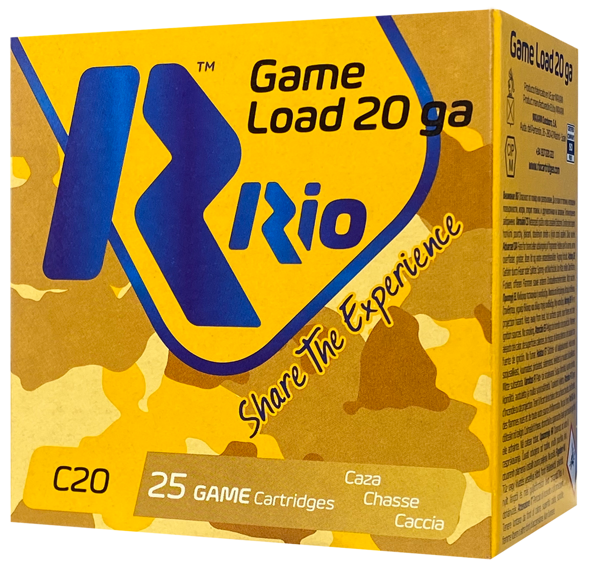 Rio Ammunition Game Load RC206 20 Gauge 2.75" 1 oz #6 Shot - Box or Case
