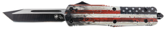 Templar Knife LWUS231 Gen II Wood US Flag Large 3.50" OTF Tanto Plain 440C Black Oxide Stonewashed 5.25" US Flag Aluminum Handle