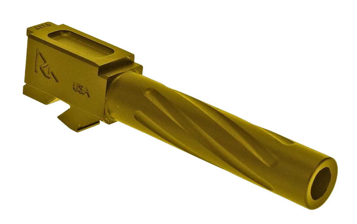 Rival Arms Precision V1 Match Grade Glock 19 Gen3-4 9mm Luger 4.02" Fluted Stainless Steel Barrel - Gold PVD