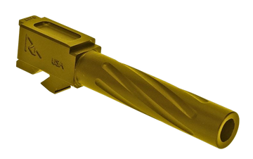 Rival Arms Precision V1 Match Grade Glock 19 Gen3-4 9mm Luger 4.02" Fluted Stainless Steel Barrel - Gold PVD