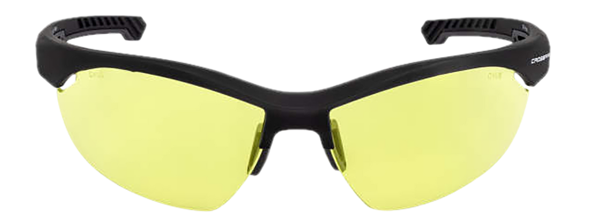 Radians XFBD-1040C Ballistic Shooting Glasses Amber Lens Black Half Frame