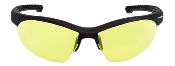 Radians XFBD-1040C Ballistic Shooting Glasses Amber Lens Black Half Frame