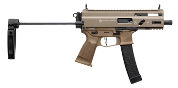 Grand Power Stribog SP9A3S 9mm Luger 5.5" 30+1 Semi-Auto Pistol w/ Tailhook Brace - Flat Dark Earth