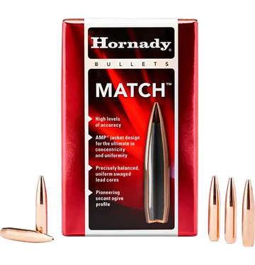 Hornady Match 30 Cal .308 208 gr BTHP Match Reloading Bullets - 100 Per Box