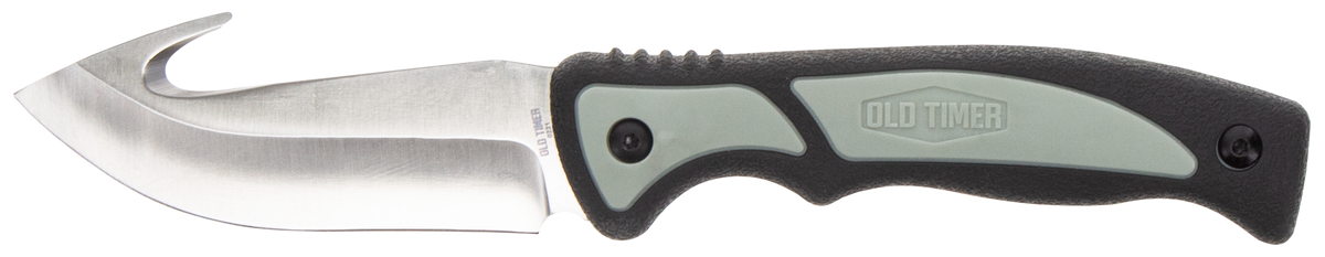 Old Timer Trail Boss 3.70" Gut Hook Fixed Blade Plain Stainless Steel - Includes Sheath