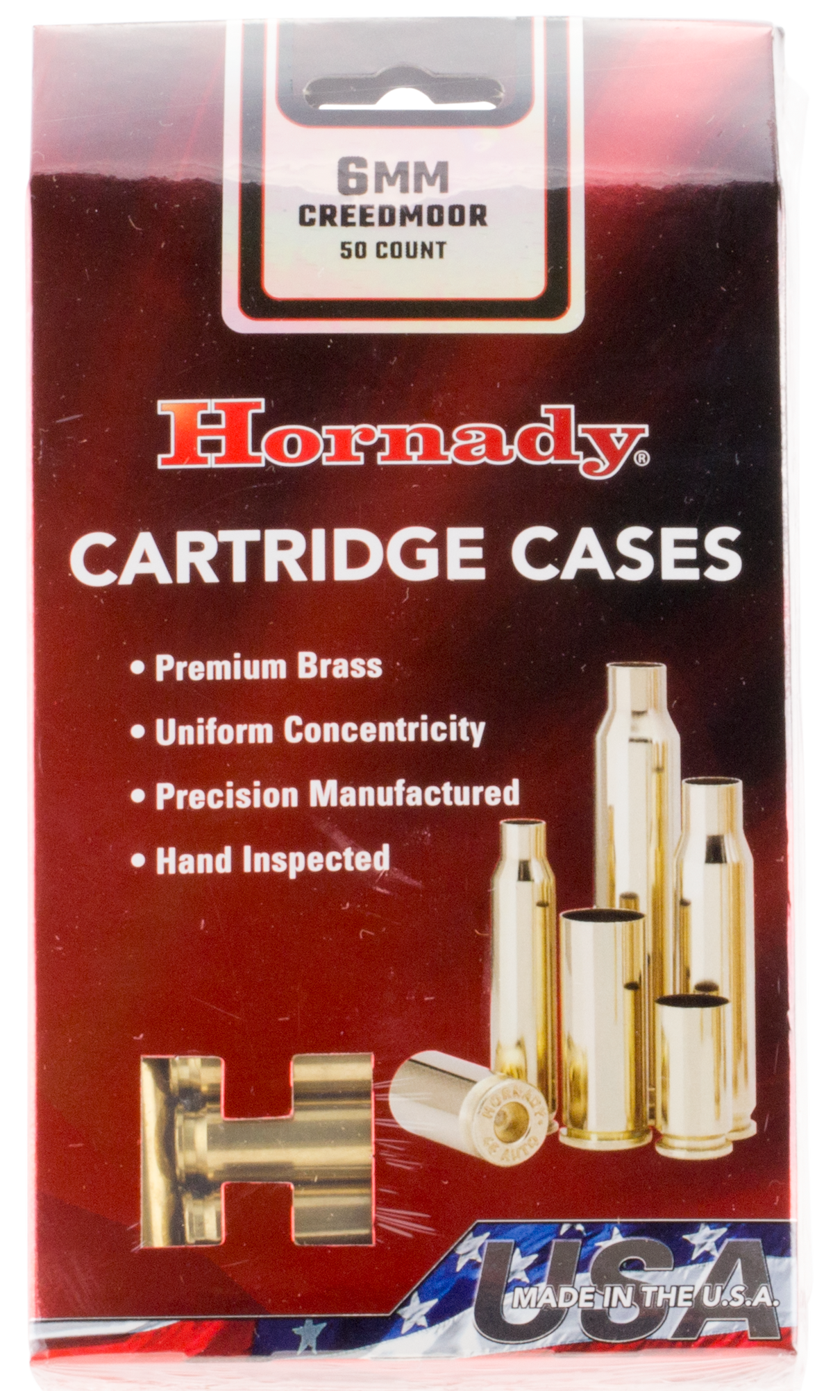 Hornady 86280 Unprimed Brass 6mm Creedmoor 50 Count