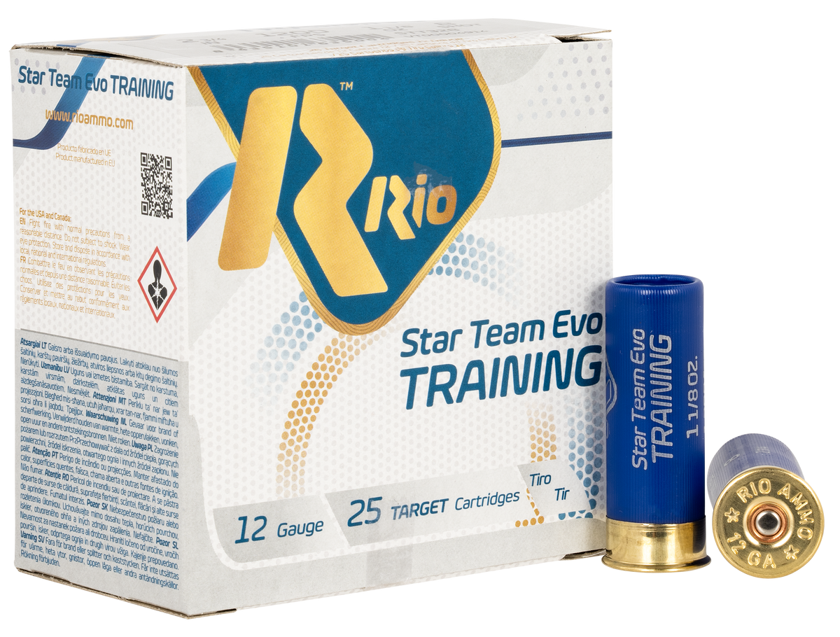 Rio Ammunition Star Team EVO 12 Gauge 2.75" 1-1/8 oz #8 Shot - Box or Case