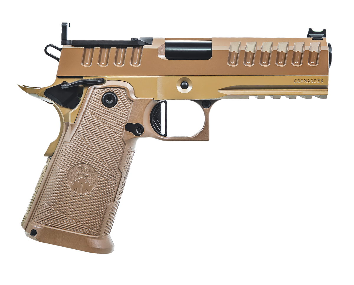 Watchtower Firearms Apache Commander 9mm Luger 4.25" 15+1 Semi-Auto Pistol - Flat Dark Earth PVD