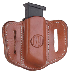 1791 Gunleather MAG 1.2 Single Mag Holster Double Stack Belt Slide Classic Brown Leather