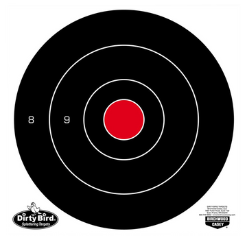 Birchwood Casey Dirty Bird 8\" Bullseye Hanging Tagboard Target Black/White 25 Per Pkg
