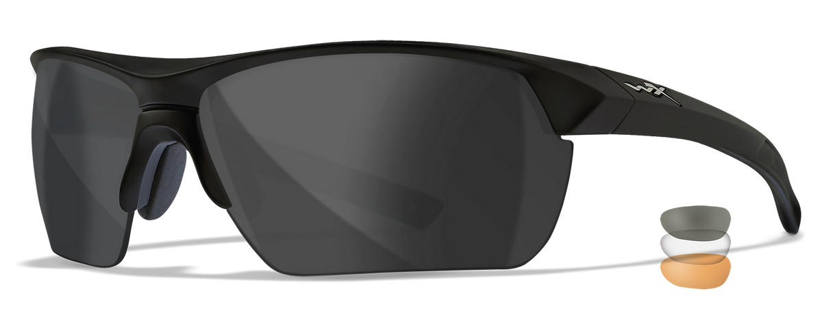 Wiley X Guard Advanced Safety Glasses Matte Black Frame 3-Lens Pack - Smoke Grey / Clear / Light Rust